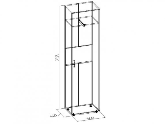 Гостиная Виспа 5 Шкаф для одежды и белья 560х400х2113