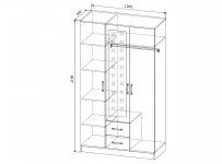 Шкаф 3-х створчатый Софи ШхВхГ 1200х2100х540 мм
