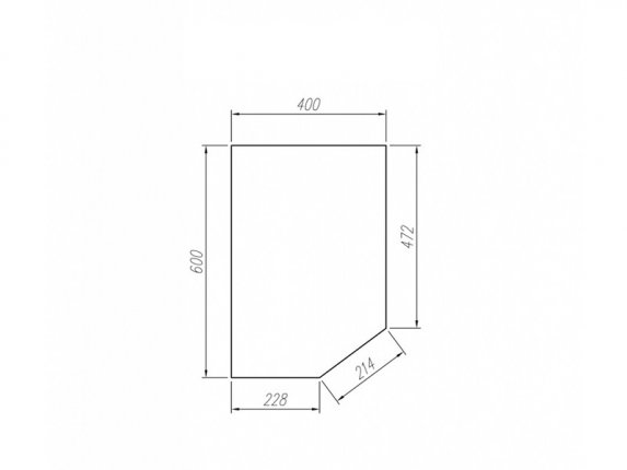 Столешница торцевая угловая ПФ 26 мм Антарес 400х600 мм кухня Капля